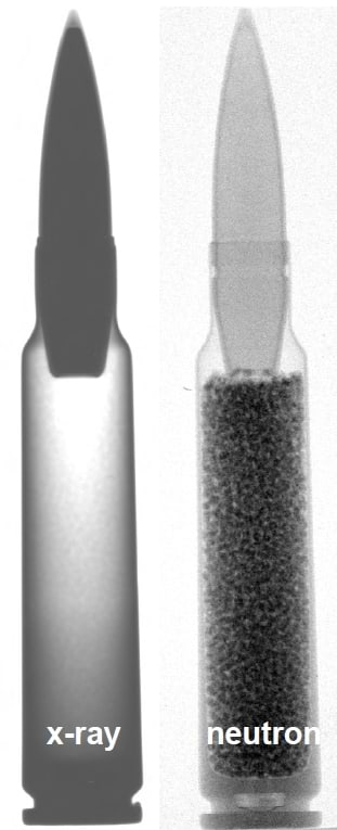 Püssikuul röntgen- ja neutronkiirgusega läbivalgustatuna