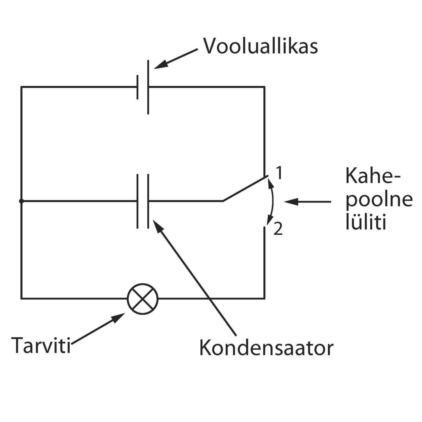 Kondensaator vooluallikana