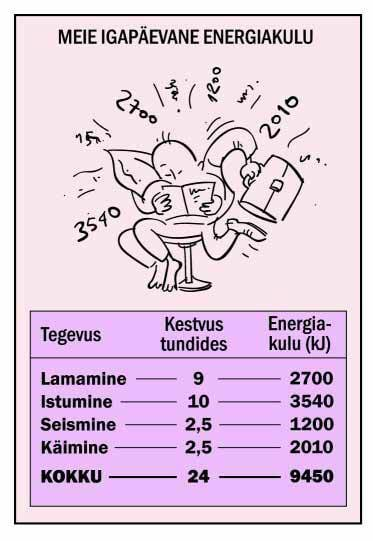 Meie igapäevane energiakulu